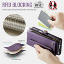 Galaxy Z Fold 6 CaseMe Crossbody Wallet Case with Strap, Card Slots & Zipper Pocket [Purple]