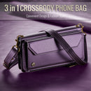 Galaxy Z Fold 6 CaseMe Crossbody Wallet Case with Strap, Card Slots & Zipper Pocket [Purple]