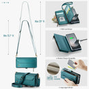 Galaxy Z Fold 6 CaseMe Crossbody Wallet Case with Strap, Card Slots & Zipper Pocket [Teal]