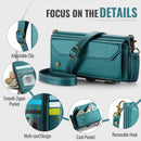 Galaxy Z Fold 6 CaseMe Crossbody Wallet Case with Strap, Card Slots & Zipper Pocket [Teal]