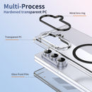 Crystal-clear Magnetic Ring Case for Samsung Galaxy Z Fold 7 with Tempered Glass [Black]