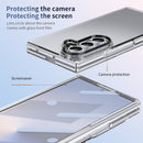 Crystal-clear Magnetic Ring Case for Samsung Galaxy Z Fold 7 with Tempered Glass [Black]