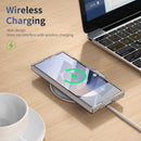 Crystal-clear Magnetic Ring Case for Samsung Galaxy Z Fold 7 with Tempered Glass [Black]