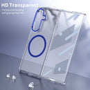 Crystal-clear Magnetic Ring Case for Samsung Galaxy Z Fold 7 with Tempered Glass [Blue]