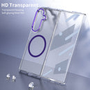 Crystal-clear Magnetic Ring Case for Samsung Galaxy Z Fold 7 with Tempered Glass [Purple]