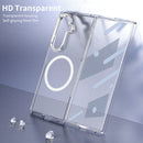 Crystal-clear Magnetic Ring Case for Samsung Galaxy Z Fold 7 with Tempered Glass [Silver]