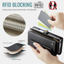 Galaxy Z Fold 7 CaseMe Crossbody Wallet Case with Strap, Card Slots & Zipper Pocket [Black]