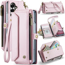 Galaxy Z Fold 7 CaseMe Crossbody Wallet Case with Strap, Card Slots & Zipper Pocket [Pink]