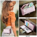 Galaxy Z Fold 7 CaseMe Crossbody Wallet Case with Strap, Card Slots & Zipper Pocket [Pink]