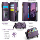 Galaxy Z Fold 7 CaseMe Crossbody Wallet Case with Strap, Card Slots & Zipper Pocket [Purple]