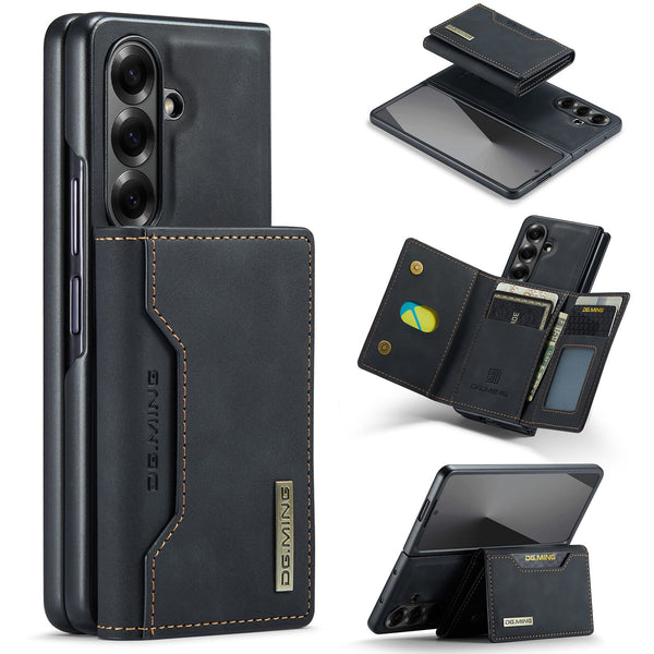 DG.MING Magnetic Business Leather Case for Galaxy Z Fold 7 - with Detachable Wallet [Black]