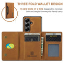 DG.MING Magnetic Business Leather Case for Galaxy Z Fold 7 - with Detachable Wallet [Brown]