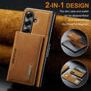 DG.MING Magnetic Business Leather Case for Galaxy Z Fold 7 - with Detachable Wallet [Brown]