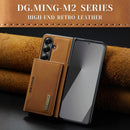 DG.MING Magnetic Business Leather Case for Galaxy Z Fold 7 - with Detachable Wallet [Brown]