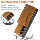 DG.MING Magnetic Business Leather Case for Galaxy Z Fold 7 - with Detachable Wallet [Brown]
