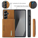 DG.MING Magnetic Business Leather Case for Galaxy Z Fold 7 - with Detachable Wallet [Brown]