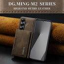 DG.MING Magnetic Business Leather Case for Galaxy Z Fold 7 - with Detachable Wallet [Coffee]