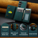 DG.MING Magnetic Business Leather Case for Galaxy Z Fold 7 - with Detachable Wallet [Green]