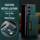 DG.MING Magnetic Business Leather Case for Galaxy Z Fold 7 - with Detachable Wallet [Green]