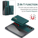DG.MING Magnetic Business Leather Case for Galaxy Z Fold 7 - with Detachable Wallet [Green]
