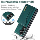 DG.MING Magnetic Business Leather Case for Galaxy Z Fold 7 - with Detachable Wallet [Green]