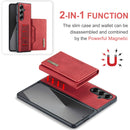 DG.MING Magnetic Business Leather Case for Galaxy Z Fold 7 - with Detachable Wallet [Red]