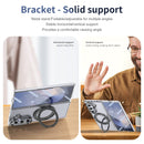 Clear 360°Rotating Magnetic Ring Stand Case for Samsung Galaxy Z Fold 7 with Tempered Glass [Black]