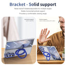 Clear 360°Rotating Magnetic Ring Stand Case for Samsung Galaxy Z Fold 7 with Tempered Glass [Blue]