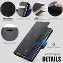 Vintage PU Leather Wallet Case with Hinge Protection for Samsung Galaxy Z Fold 7 [Black]