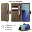 Vintage PU Leather Wallet Case with Hinge Protection for Samsung Galaxy Z Fold 7 [Brown]