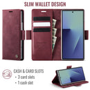 Vintage PU Leather Wallet Case with Hinge Protection for Samsung Galaxy Z Fold 7 [Maroon]