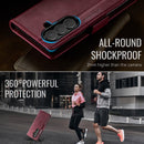 Vintage PU Leather Wallet Case with Hinge Protection for Samsung Galaxy Z Fold 7 [Maroon]