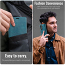Vintage PU Leather Wallet Case with Hinge Protection for Samsung Galaxy Z Fold 7 [Teal]