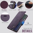Vintage PU Leather Wallet Case with Hinge Protection for Samsung Galaxy Z Fold 7 [Purple]