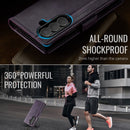 Vintage PU Leather Wallet Case with Hinge Protection for Samsung Galaxy Z Fold 7 [Purple]