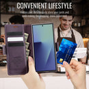 Vintage PU Leather Wallet Case with Hinge Protection for Samsung Galaxy Z Fold 7 [Purple]