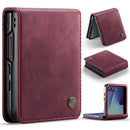 Stylish Samsung Galaxy Z Flip 7 Retro Leather Cover [Maroon]