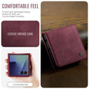 Stylish Samsung Galaxy Z Flip 7 Retro Leather Cover [Maroon]