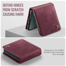 Stylish Samsung Galaxy Z Flip 7 Retro Leather Cover [Maroon]