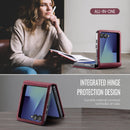 Stylish Samsung Galaxy Z Flip 7 Retro Leather Cover [Maroon]