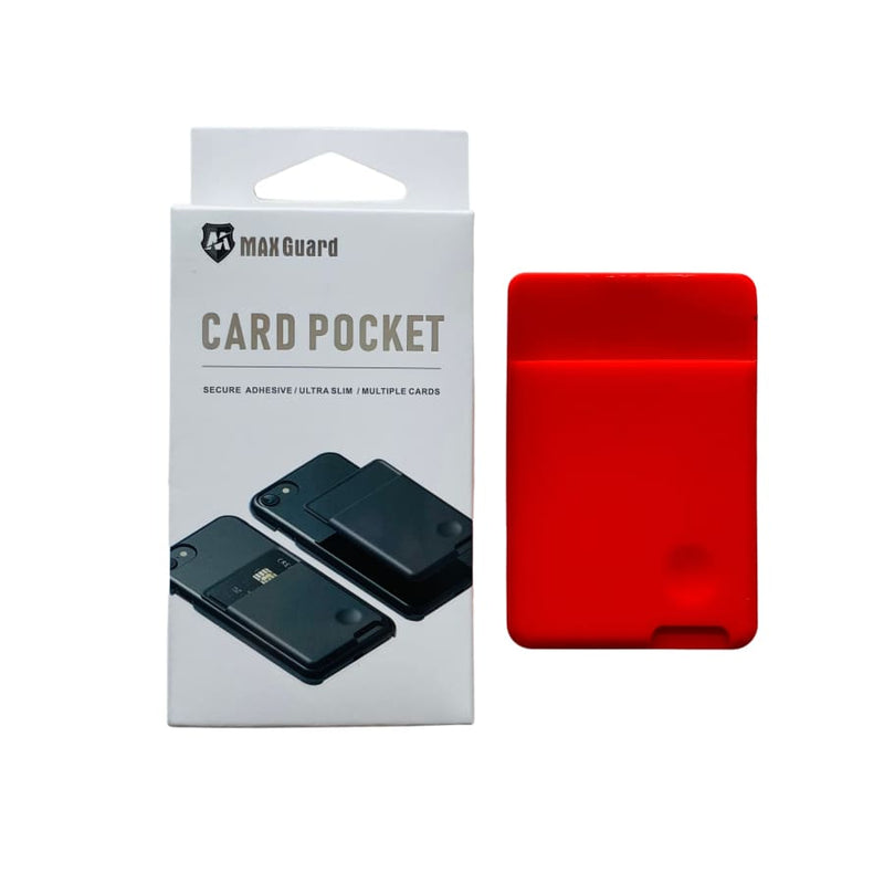 Silicone Mobile Phone Card Holder - Red