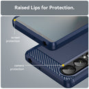 Sony Xperia 1 VII Carbon Fibre TPU Case Slim Shockproof Cover Navy