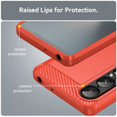 Sony Xperia 1 VII Carbon Fibre TPU Case Slim Shockproof Cover Red