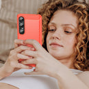 Sony Xperia 1 VII Carbon Fibre TPU Case Slim Shockproof Cover Red