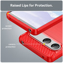 Sony Xperia 10 VII Carbon Fibre TPU Case Slim Shockproof Cover Red