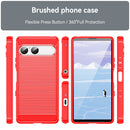 Sony Xperia 10 VII Carbon Fibre TPU Case Slim Shockproof Cover Red