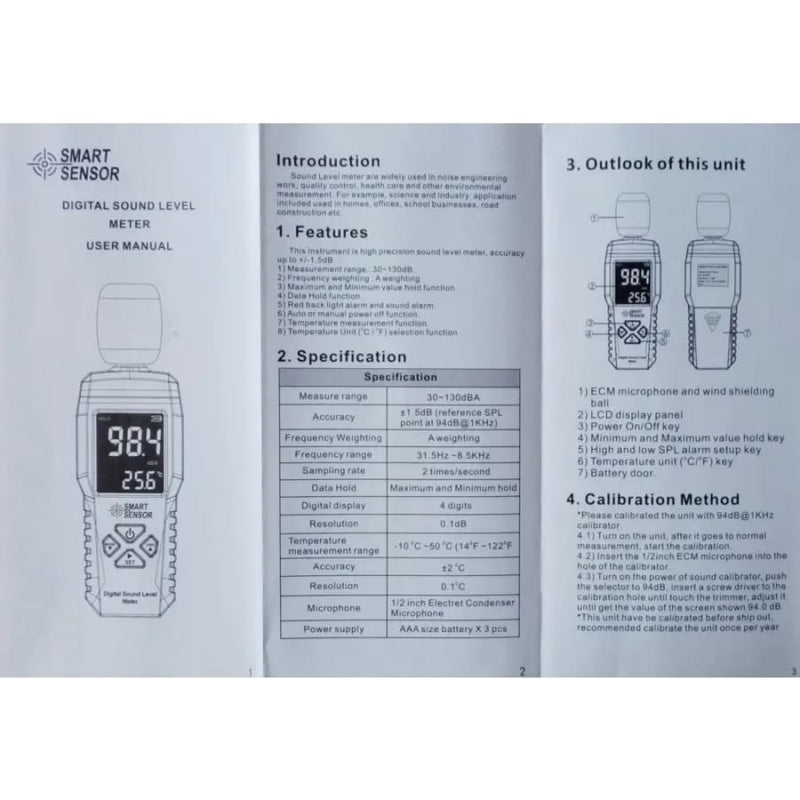Sound Level Noise Meter Decibel Measurement 30 130dB Tools