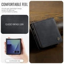Stylish Samsung Galaxy Z Flip 7 Retro Leather Cover [Black]