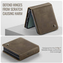 Stylish Samsung Galaxy Z Flip 7 Retro Leather Cover [Brown]