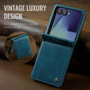 Stylish Samsung Galaxy Z Flip 7 Retro Leather Cover [Teal] 8